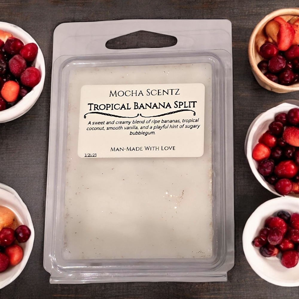 Handmade Tropical Banana Split Coconut Soy Blend Wax Melts